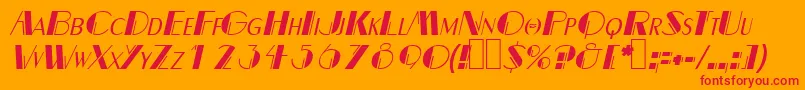 DalithOblique-Schriftart – Rote Schriften auf orangefarbenem Hintergrund