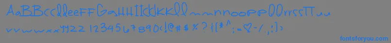 フォントBrazilfood3 – 灰色の背景に青い文字