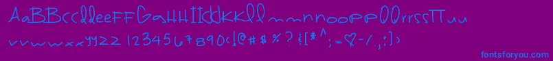 フォントBrazilfood3 – 紫色の背景に青い文字