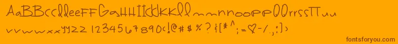 Brazilfood3 Font – Brown Fonts on Orange Background