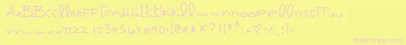 Brazilfood3 Font – Pink Fonts on Yellow Background