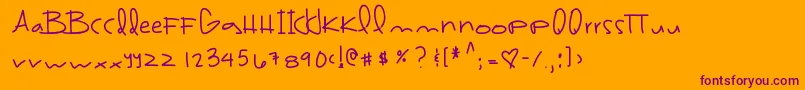 Brazilfood3 Font – Purple Fonts on Orange Background