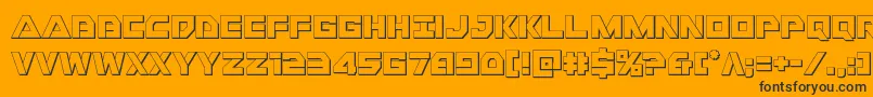 Libertyisland3D Font – Black Fonts on Orange Background