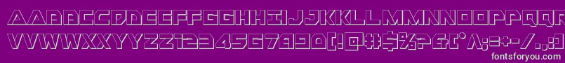 Libertyisland3D-Schriftart – Grüne Schriften auf violettem Hintergrund