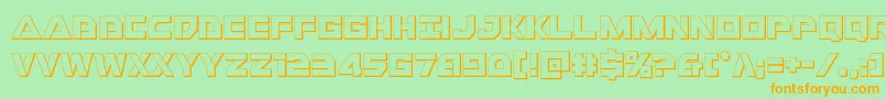 Libertyisland3D Font – Orange Fonts on Green Background