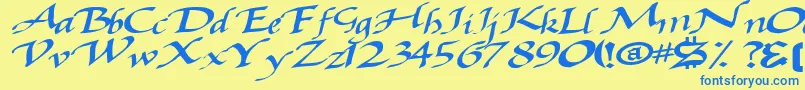 fuente Baggagemastertext79Bold – Fuentes Azules Sobre Fondo Amarillo