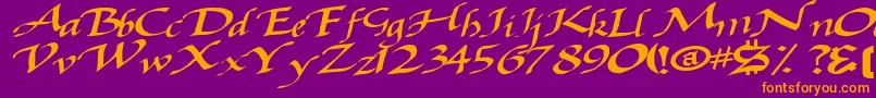 fuente Baggagemastertext79Bold – Fuentes Naranjas Sobre Fondo Morado