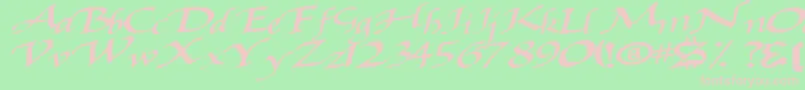 Baggagemastertext79Bold Font – Pink Fonts on Green Background