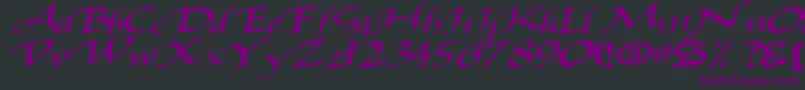 Baggagemastertext79Bold Font – Purple Fonts on Black Background