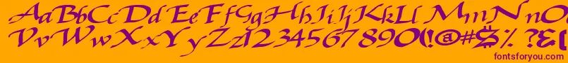 Шрифт Baggagemastertext79Bold – фиолетовые шрифты на оранжевом фоне