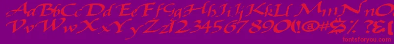 fuente Baggagemastertext79Bold – Fuentes Rojas Sobre Fondo Morado