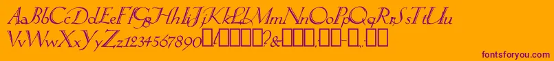 Springtime Font – Purple Fonts on Orange Background