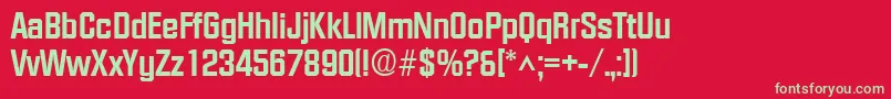FacetextraboldRegular Font – Green Fonts on Red Background