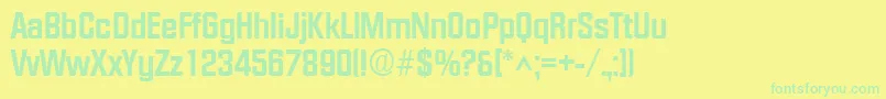 FacetextraboldRegular Font – Green Fonts on Yellow Background