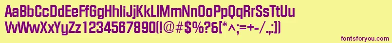 FacetextraboldRegular Font – Purple Fonts on Yellow Background