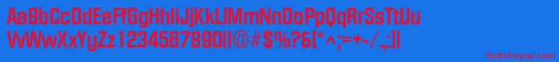 FacetextraboldRegular Font – Red Fonts on Blue Background
