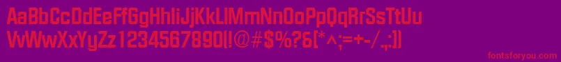 FacetextraboldRegular Font – Red Fonts on Purple Background