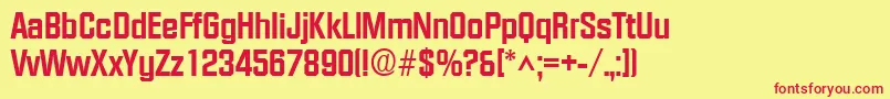 FacetextraboldRegular Font – Red Fonts on Yellow Background