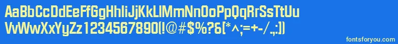 FacetextraboldRegular Font – Yellow Fonts on Blue Background