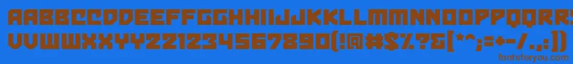 Bulletproofbb Font – Brown Fonts on Blue Background