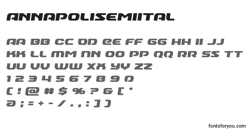 Schriftart Annapolisemiital – Alphabet, Zahlen, spezielle Symbole
