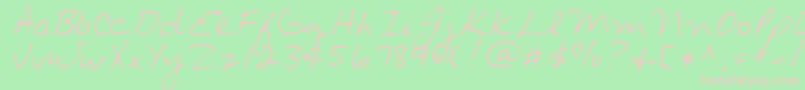 RonnieRegular Font – Pink Fonts on Green Background