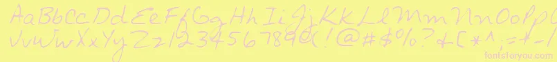 Шрифт RonnieRegular – розовые шрифты на жёлтом фоне