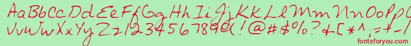 RonnieRegular Font – Red Fonts on Green Background