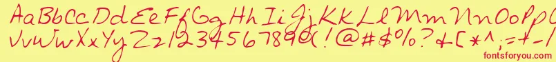 RonnieRegular Font – Red Fonts on Yellow Background