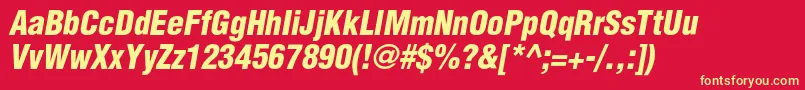 AglettericademicondensedcItalic Font – Yellow Fonts on Red Background
