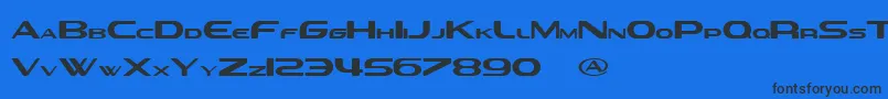 SevilLite Font – Black Fonts on Blue Background