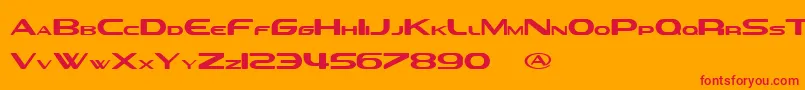 SevilLite Font – Red Fonts on Orange Background