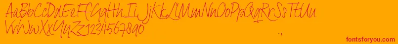 DxtaTrial Font – Red Fonts on Orange Background