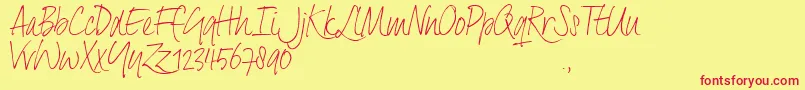 DxtaTrial Font – Red Fonts on Yellow Background