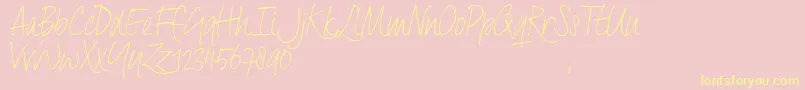 DxtaTrial Font – Yellow Fonts on Pink Background