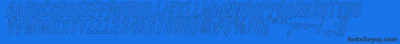 GoboldHollowItalic-Schriftart – Schwarze Schriften auf blauem Hintergrund