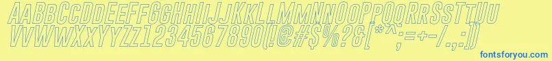 GoboldHollowItalic Font – Blue Fonts on Yellow Background