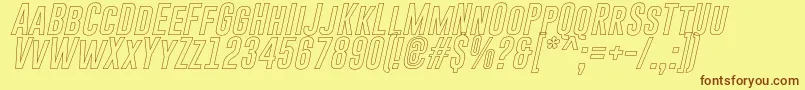 GoboldHollowItalic Font – Brown Fonts on Yellow Background