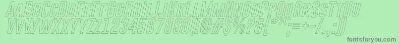 GoboldHollowItalic Font – Gray Fonts on Green Background