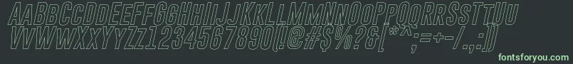 GoboldHollowItalic Font – Green Fonts on Black Background