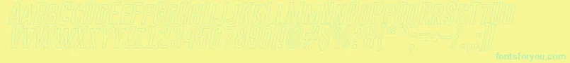 GoboldHollowItalic Font – Green Fonts on Yellow Background