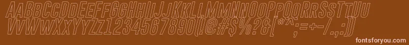 GoboldHollowItalic Font – Pink Fonts on Brown Background