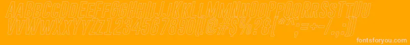 GoboldHollowItalic Font – Pink Fonts on Orange Background