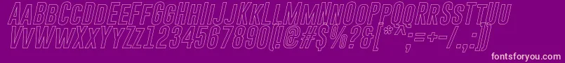 GoboldHollowItalic Font – Pink Fonts on Purple Background