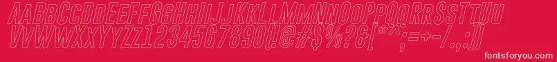 GoboldHollowItalic Font – Pink Fonts on Red Background