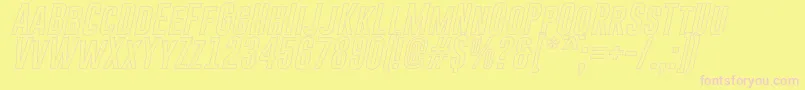 GoboldHollowItalic Font – Pink Fonts on Yellow Background