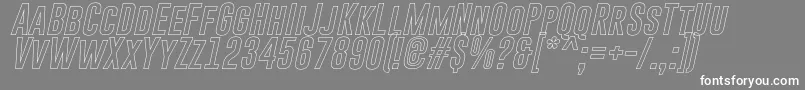 GoboldHollowItalic Font – White Fonts on Gray Background