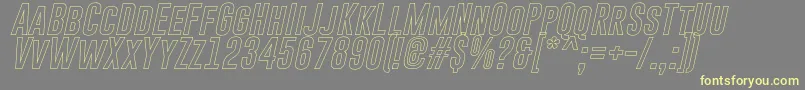 GoboldHollowItalic Font – Yellow Fonts on Gray Background