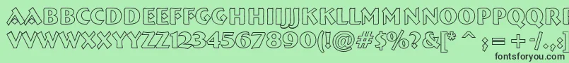 フォントABremenbldotl – 緑の背景に黒い文字