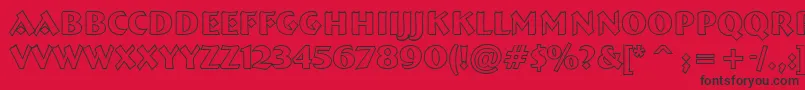 フォントABremenbldotl – 赤い背景に黒い文字
